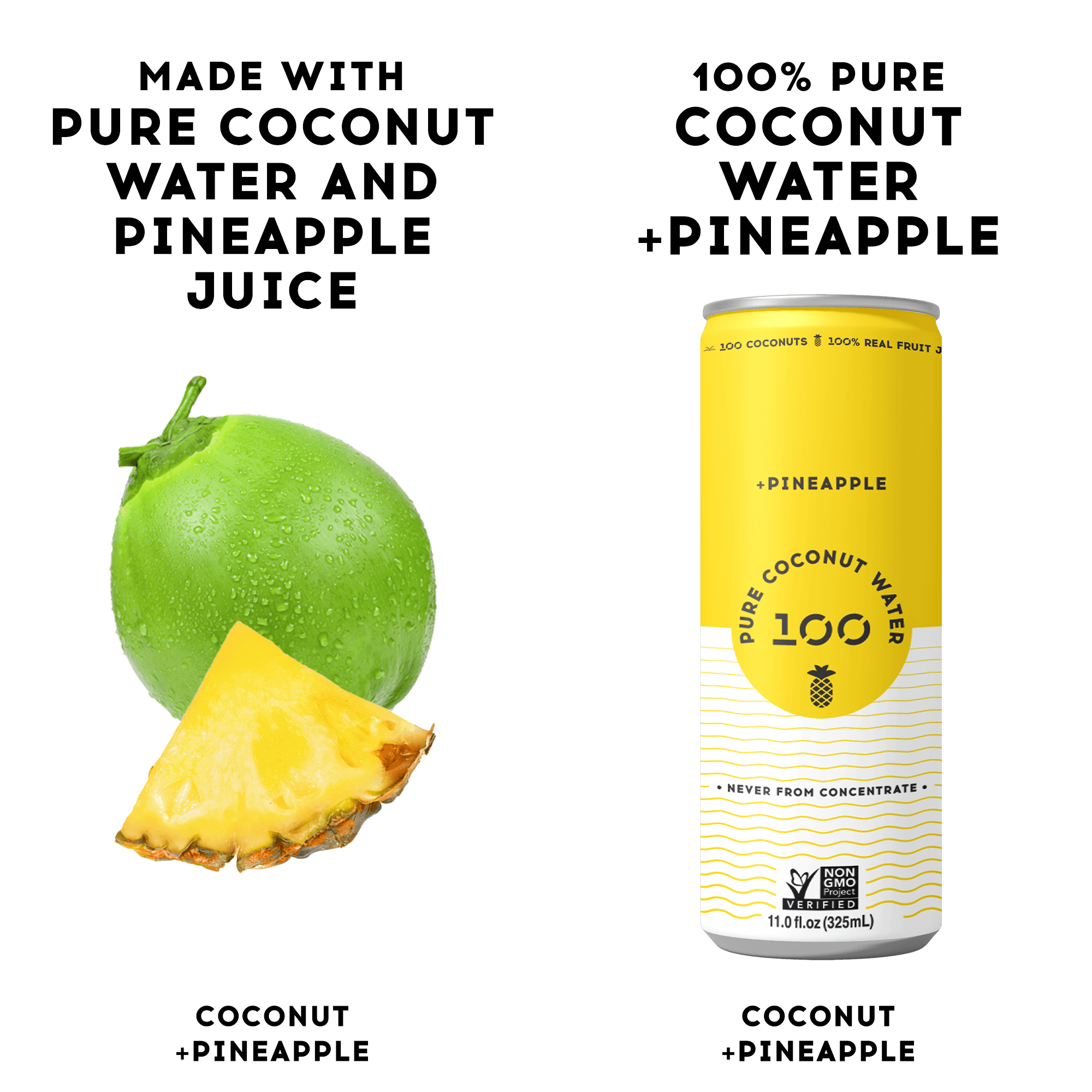 PURE COCONUT WATER + PINEAPPLE